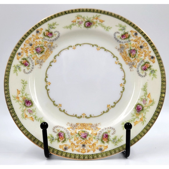 Two P B Charm Bread & Butter Plate 6 3/8" Floral Scroll Gold Trim 1950-1960s - Picture 6 of 7